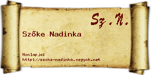 Szőke Nadinka névjegykártya